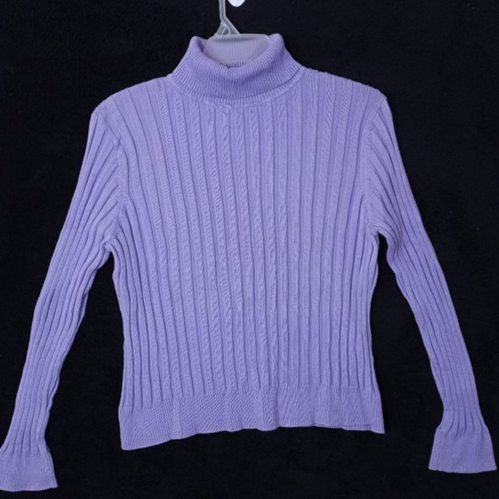600 West Turtle‎ Neck Sweater Size Large Blue  #048